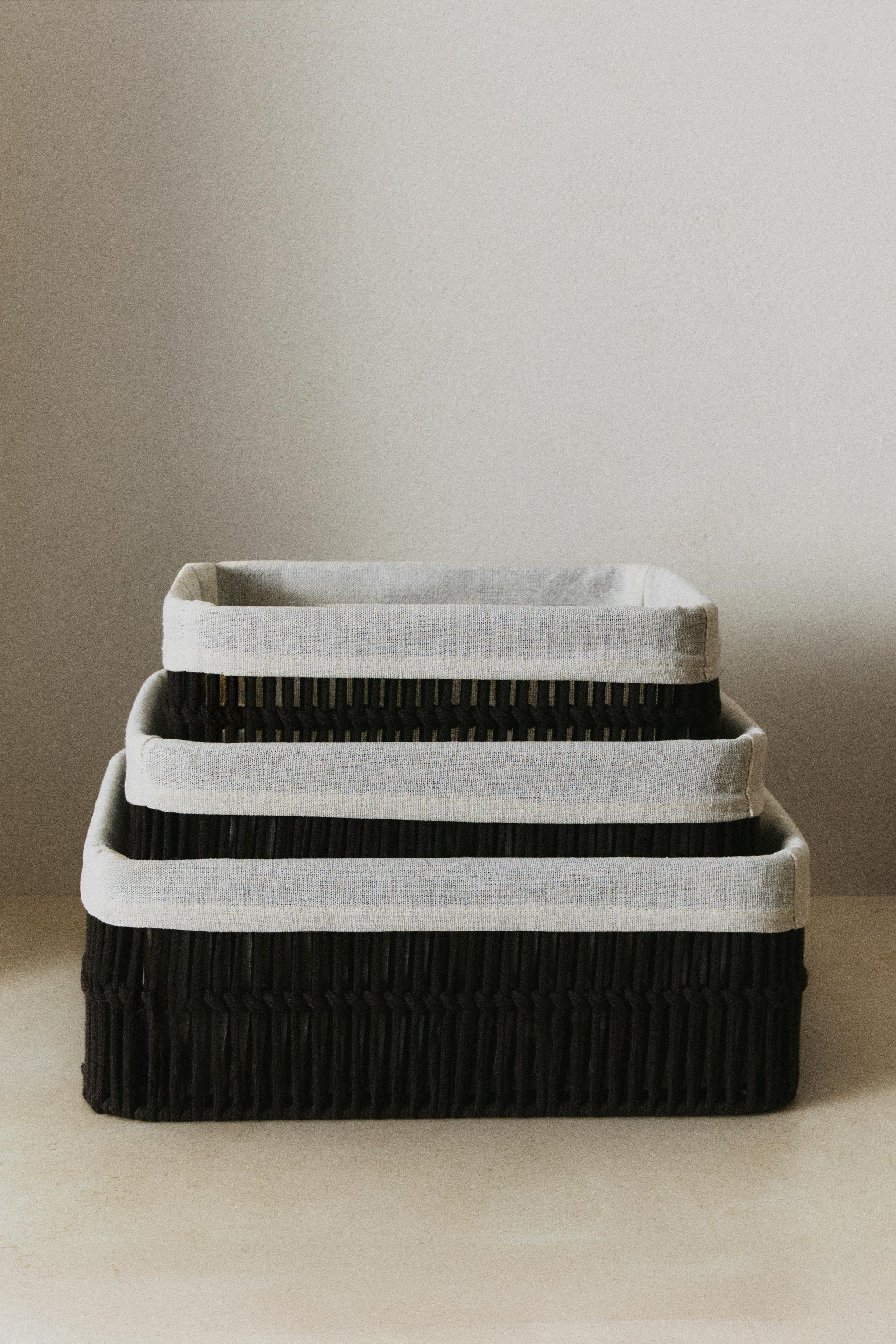 CORBEILLE RECTANGULAIRE DOUBLURE COTON